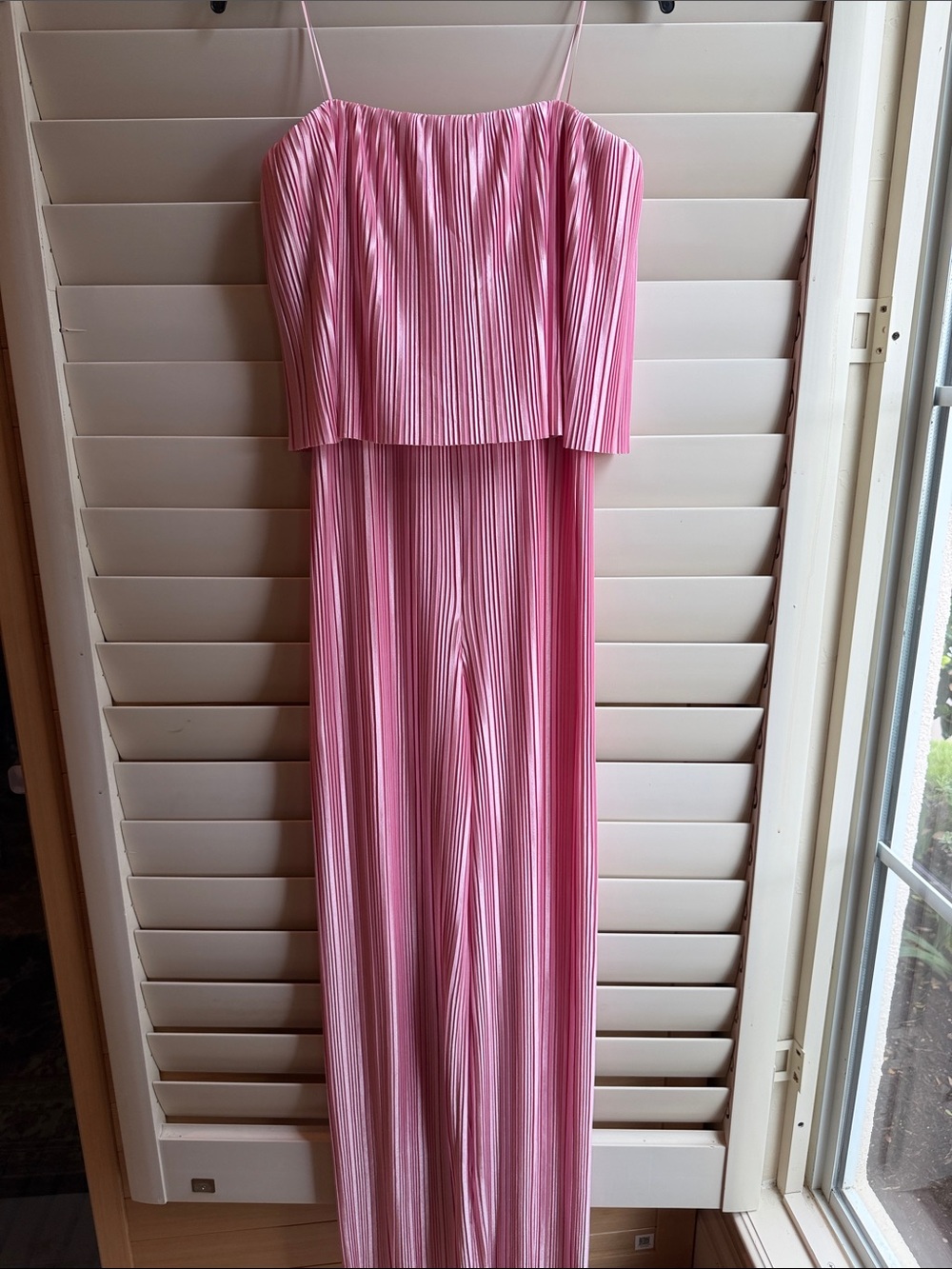 Amanda Uprichard Pink Pleated Strapless-Style Jumpsuit